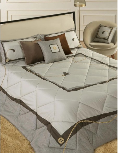 BORBONESE TRAPUNTA MATRIMONIALE CON 2 CUSCINI ARREDO - TORINO