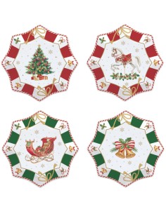 EASY LIFE SET 4 PIATTINI DESSERT 16 CM - CHRISTMAS TALE