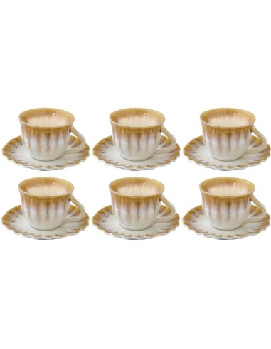 EASY LIFE SET 6 TAZZE CAFFÈ 100 ML CON PIATTINO...
