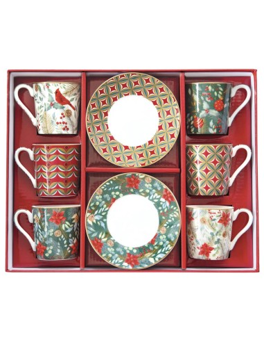 EASY LIFE SET 6 TAZZINE ESPRESSO CON PIATTINI...