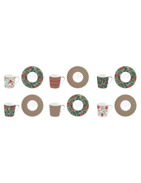 EASY LIFE SET 6 TAZZINE ESPRESSO CON PIATTINI 100 ML - CHRISTMAS JOY