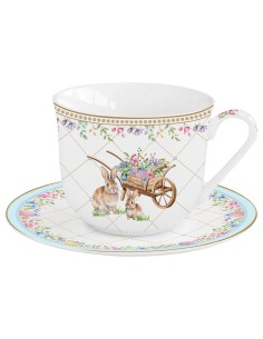 EASY LIFE TAZZA COLAZIONE CON PIATTINO 37 CL - SPRING BLOOM