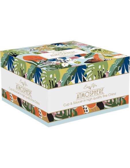 EASY LIFE TAZZA COLAZIONE CON PIATTINO 40 CL - TROPICAL VIBES