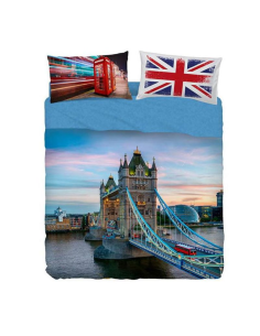 BASSETTI COMPLETO LENZUOLA COPRILETTO MATRIMONIALE - UKFLAG