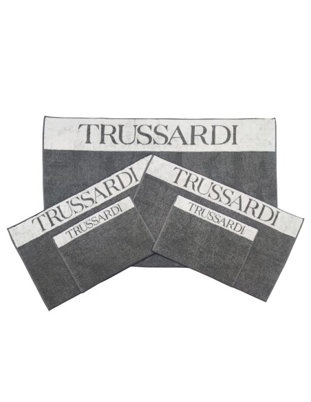 TRUSSARDI COMPLETO BAGNO 6 PEZZI IN SPUGNA 100% COTONE - ZEN