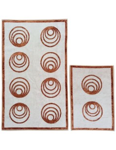 CARRARA SET 2 ASCIUGAMANI IN SPUGNA DI COTONE - BRONZE...