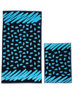 CARRARA SET 2 ASCIUGAMANI IN SPUGNA DI COTONE - KISS 2