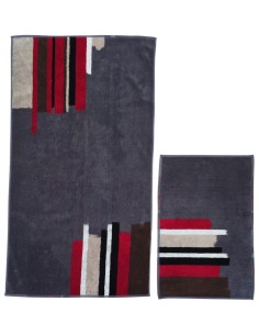 CARRARA SET 2 ASCIUGAMANI IN SPUGNA DI COTONE - SPAZIO 2