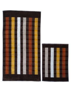 CARRARA SET 2 ASCIUGAMANI IN SPUGNA DI COTONE - STRIPES