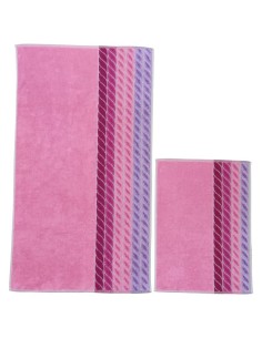 CARRARA SET 2 ASCIUGAMANI IN SPUGNA DI COTONE - TEQUILA 2