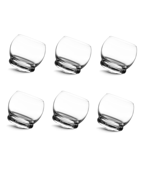 ONLYLUX SET 6 BICCHIERI LIQUORI BASCULANTI 70 ML IN VETRO - TROTTOLA 