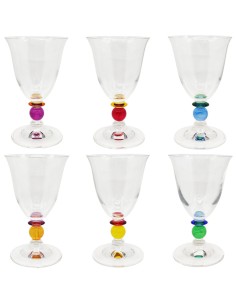 ONLYLUX SET 6 CALICI ACQUA 28 CL IN VETRO - ARLECCHINO