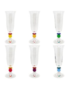 ONLYLUX SET 6 CALICI FLUT 15 CL IN VETRO - ARLECCHINO