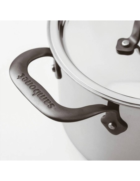 SAMBONET CASSERUOLA ALTA 2 MANIGLIE CON COPERCHIO - HOME CHEF