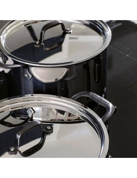 SAMBONET CASSERUOLA ALTA 2 MANIGLIE CON COPERCHIO - HOME CHEF