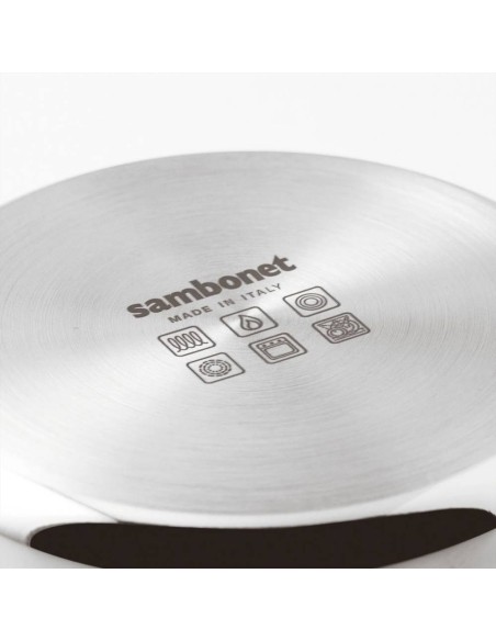 SAMBONET CASSERUOLA BASSA 2 MANIGLIE CON COPERCHIO - HOME CHEF