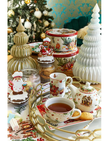 FADE SCATOLA CON COPERCHIO 21X10 CM IN CERAMICA - GINGERBREAD