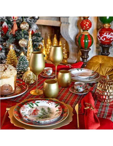 FADE SET 6 TAZZE CAFFÈ CON PIATTINO IN PORCELLANA - SCOTTISH