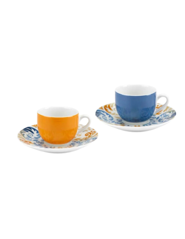 FADE SET 6 TAZZE CAFFÈ 9 CL CON PIATTINO IN...