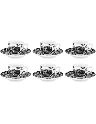 FADE SET 6 TAZZE CAFFÈ CON PIATTINO 90 ML IN...