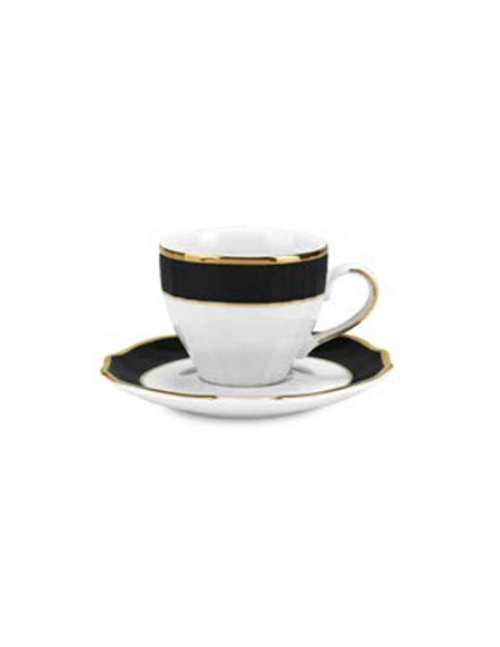 FADE SET 6 TAZZE CAFFÈ CON PIATTINO 90 ML IN PORCELLANA - VIVIENNE
