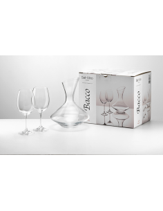 FADE SET VINO 2 CALICI E DECANTER IN VETRO - BACCO