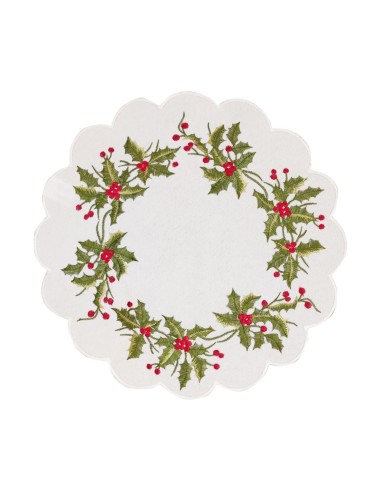 BELLAVIA CENTRINO TONDO CON RICAMO NATALIZIO