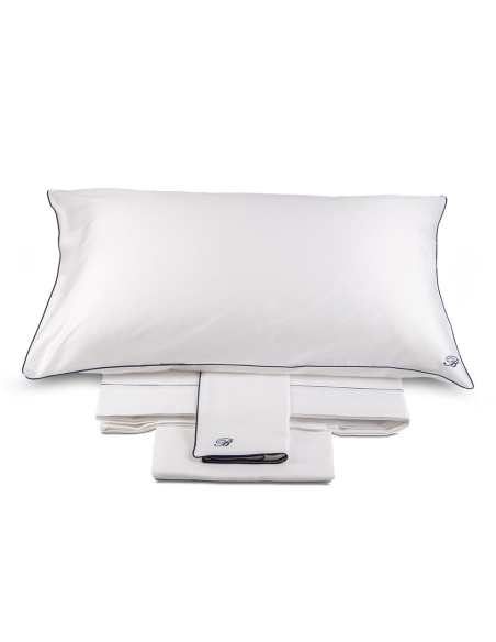 BLUMARINE COMPLETO LENZUOLA MATRIMONIALE IN RASO - PROFILO BLU