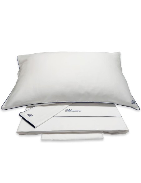 BLUMARINE COMPLETO LENZUOLA MATRIMONIALE IN RASO - PROFILO BLU