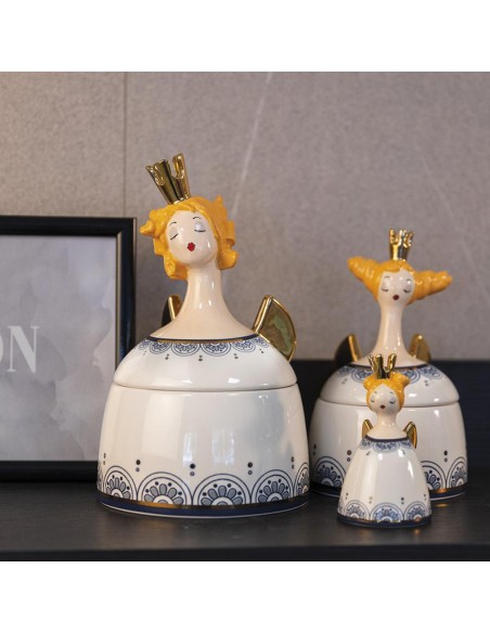 EGAN CONTENITORE LE REGINE 15 X 24 CM IN CERAMICA - LE PUPAZZE