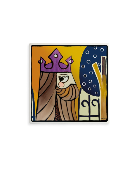 EGAN FORMELLA 21 X 21 CM IN CERAMICA - IL RE IX-XVI