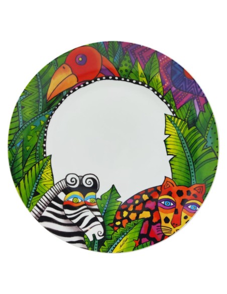 EGAN SET 4 PIATTI PIANI IN PORCELLANA - LAUREL BURCH JUNGLE