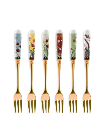 EGAN SET 6 FORCHETTINE DOLCE NATALIZIE 15 CM
