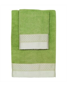 DEA COPPIA ASCIUGAMANI VISO E OSPITE IN SPUGNA CON BALZA...