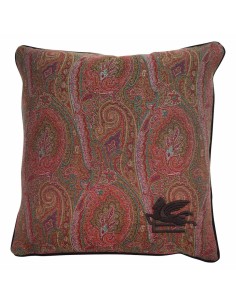 ETRO CUSCINO ARREDO 45 X 45 CM IN VELLUTO E PELLE - ARNICA