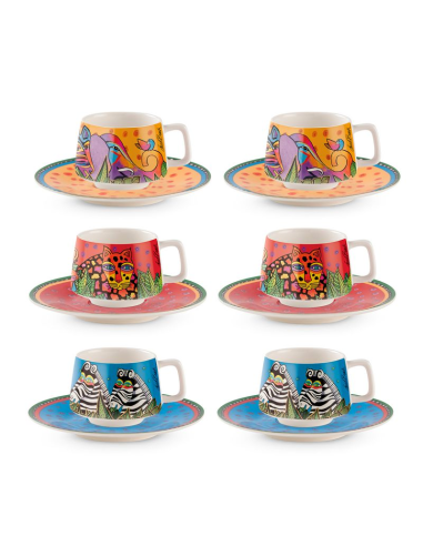 EGAN SET 6 TAZZE CAFFÈ MULTICOLOR 90 ML IN...
