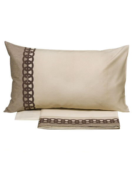 BORBONESE COMPLETO LENZUOLA MATRIMONIALE IN RASO 100% COTONE - ALL ROUND