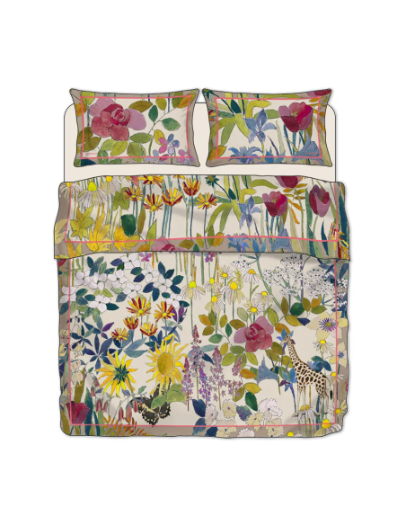 BORBONESE COMPLETO LENZUOLA-COPRILETTO MATRIMONIALE IN RASO - GARDEN