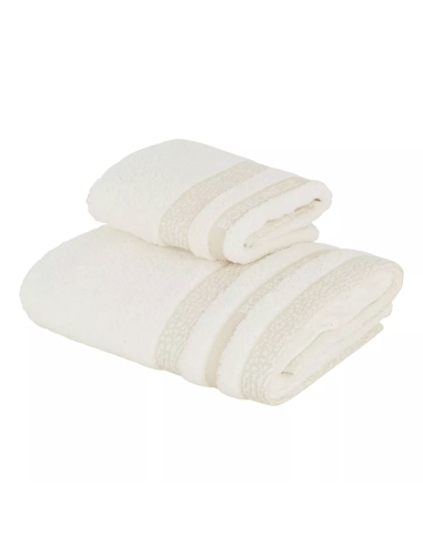 BORBONESE SET 2 ASCIUGAMANI VISO E OSPITE IN...