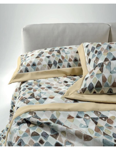 DONDI COMPLETO LENZUOLA-COPRILETTO MATRIMONIALE IN PERCALLE - PERLAGE