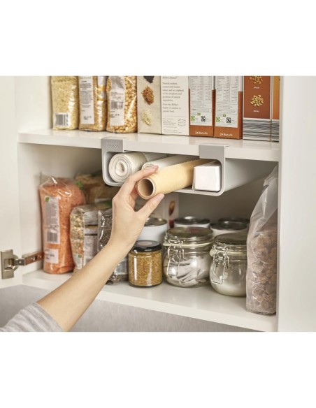JOSEPH JOSEPH ORGANIZZATORE PER PELLICOLA, ALUMINIO E SACCHETTI DA RIPIANO 26X9 CM - CUPBOARD STORE