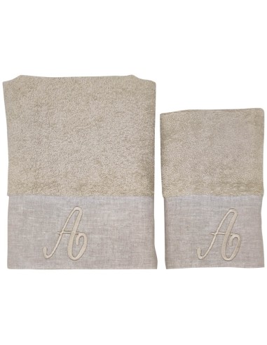 BIANCOPERLA SET 2 ASCIUGAMANI VISO E OSPITE CON...