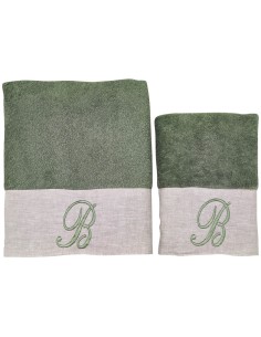 BIANCOPERLA SET 2 ASCIUGAMANI VISO E OSPITE CON INIZIALE... 2