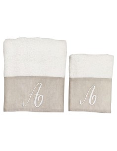 BIANCOPERLA SET 2 ASCIUGAMANI VISO E OSPITE CON INIZIALE... 2