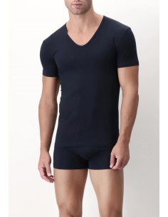 PEROFIL MAGLIETTA UOMO SCOLLO A V JERSEY DI COTONE - V-NEK 2