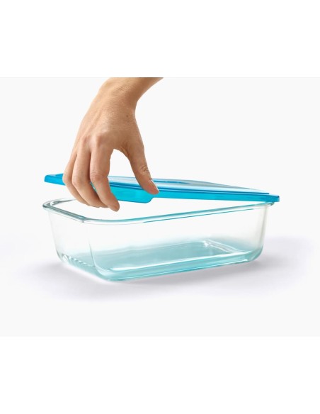 JOSEPH JOSEPH SET 4 CONTENITORI SALVASPAZIO IN VETRO CON COPERCHIO A SCATTO - NEST