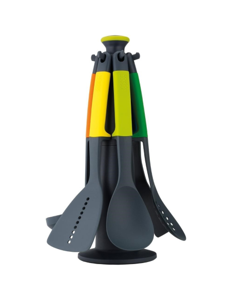 JOSEPH JOSEPH SET 6 UTENSILI DA CUCINA CON SUPPORTO ROTANTE 35X16 CM - ELEVATE