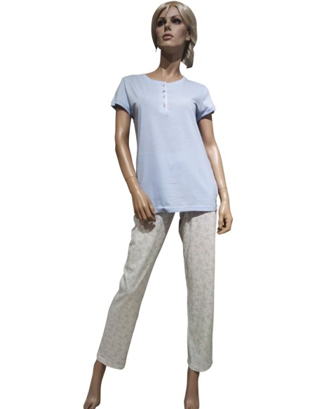 MANAM PIGIAMA DONNA SERAFINO, MEZZA MANICA E PANTALONE