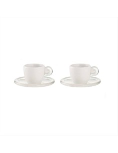 GUZZINI SET 2 TAZZINE CAFFE' CON PIATTINO - GOCCE