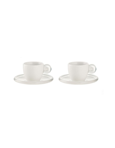 GUZZINI SET 2 TAZZINE CAFFE' CON PIATTINO - GOCCE
